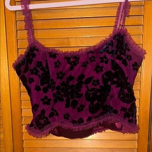 Danielle Guizio Purple Floral Tank Top